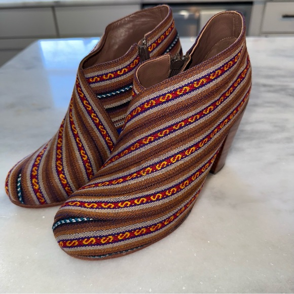 Fortress of Inca Ankle Boots Booties-Multicolor Canvas-Made in Peru-US Size 8 - Picture 2 of 10
